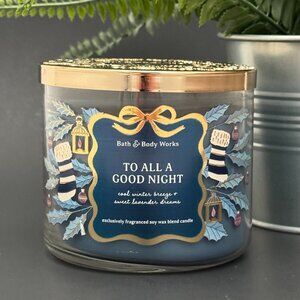 BBW To All A Good Night Bath & Body Works 3 Wick Candle